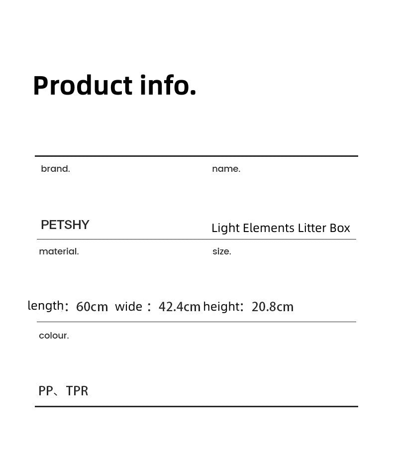 PETSHY Light Elements Litter Box