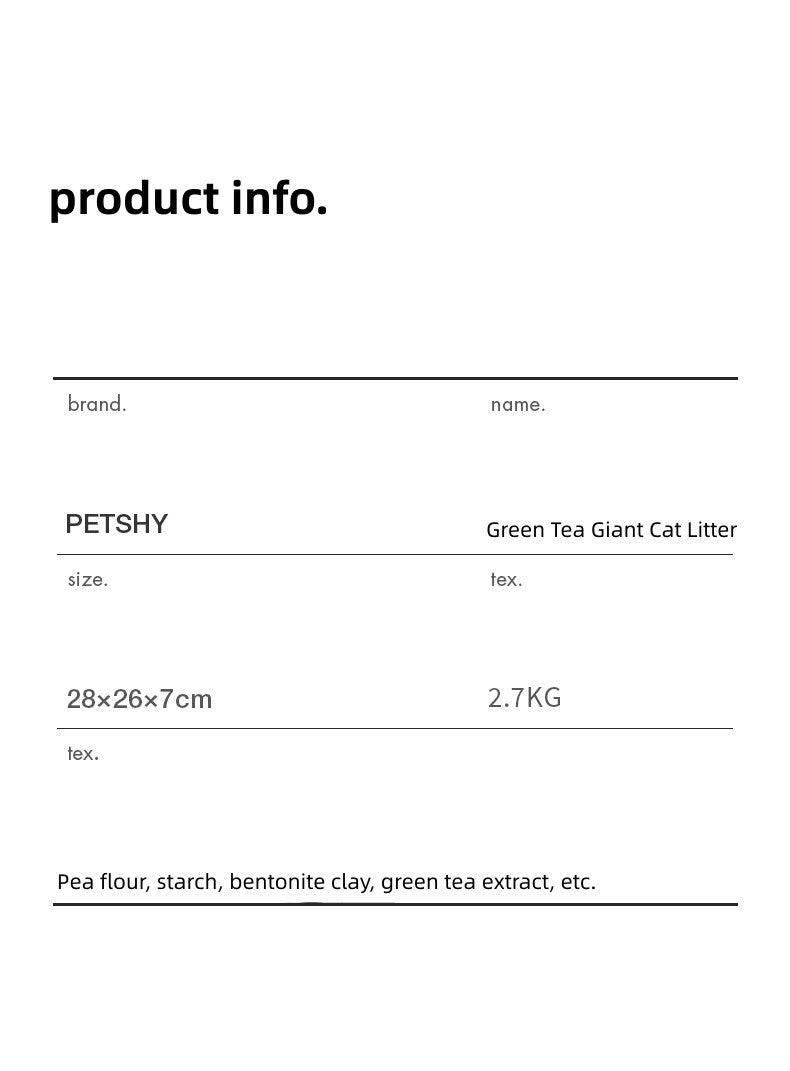 PETSHY Green Tea Giant Cat Litter 2.7KG