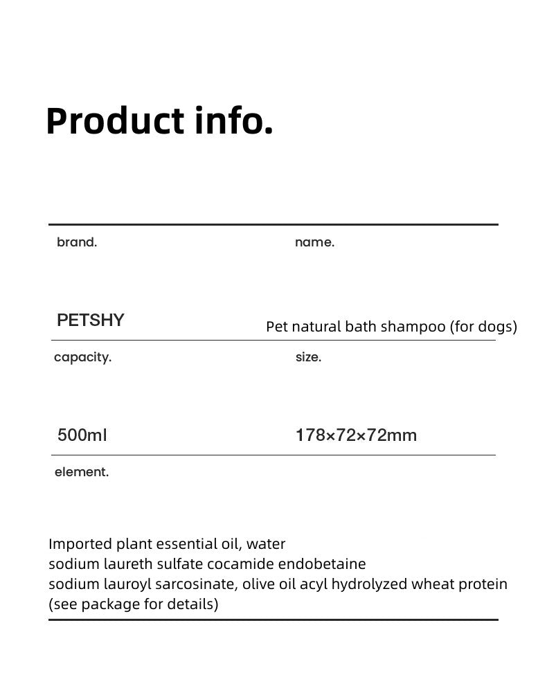 PETSHY Pet Natural Bath Shampoo (For Dogs)