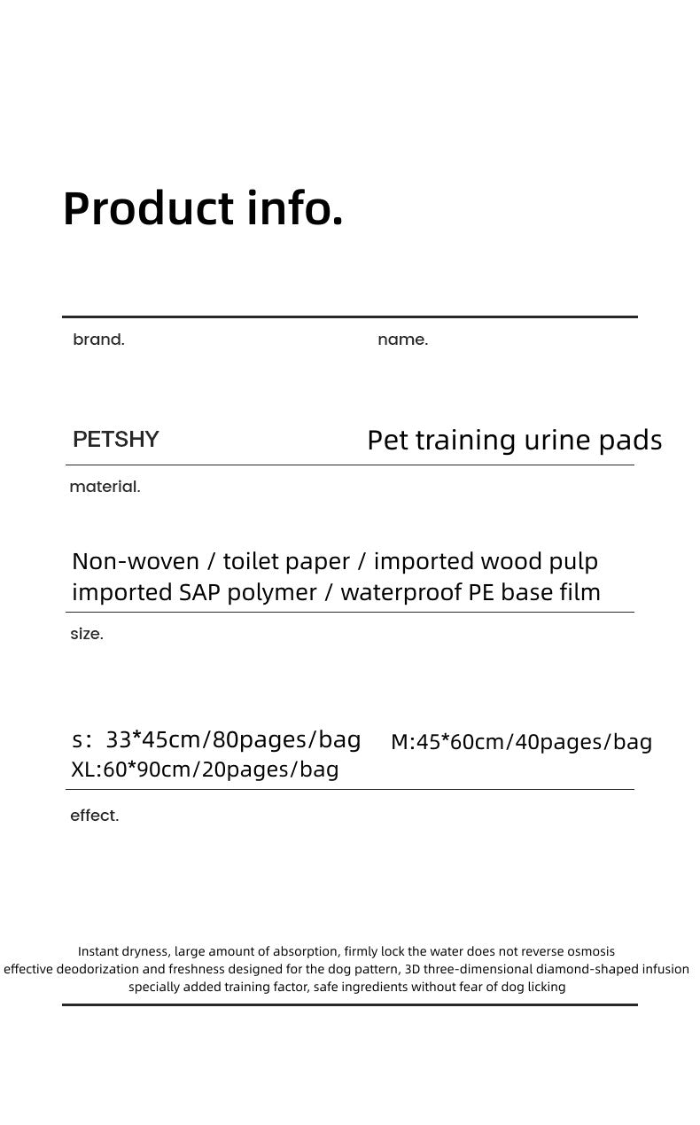 PETSHY Pet Training Urine Pads