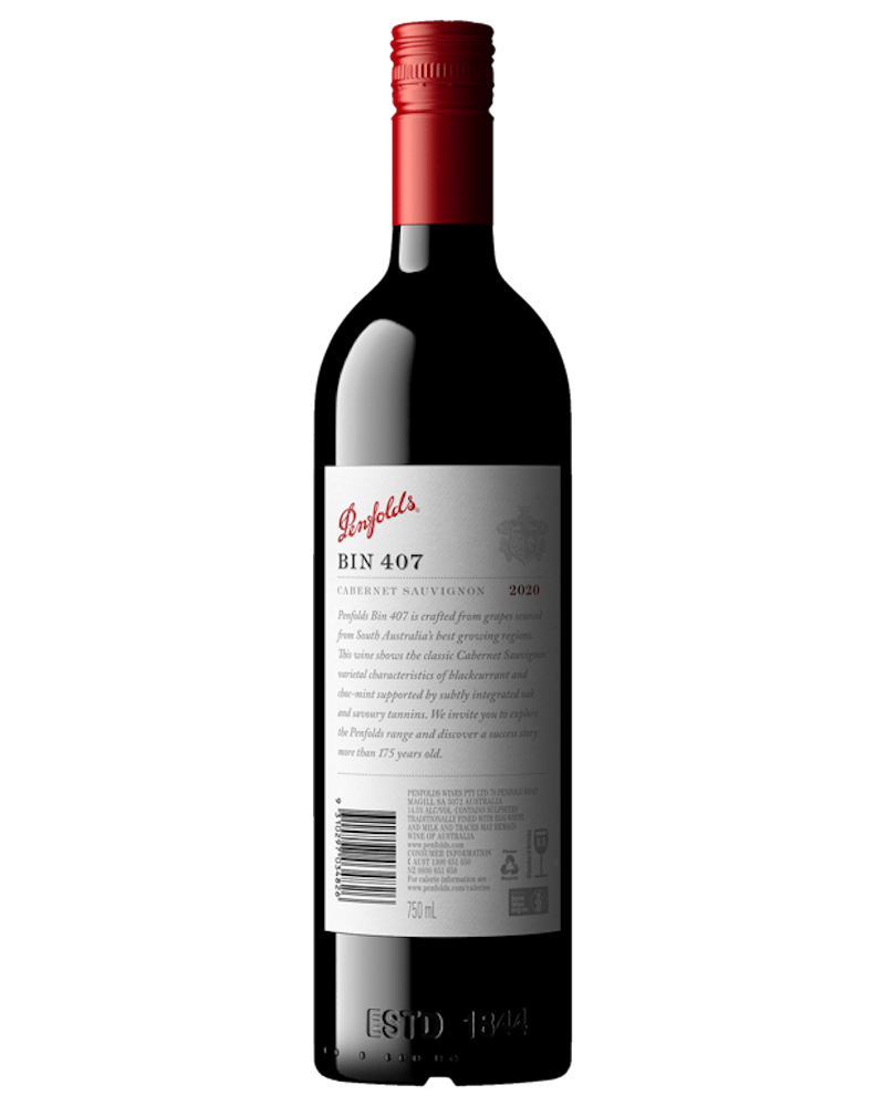 Bin 407 Cabernet Sauvignon 2020 750mL